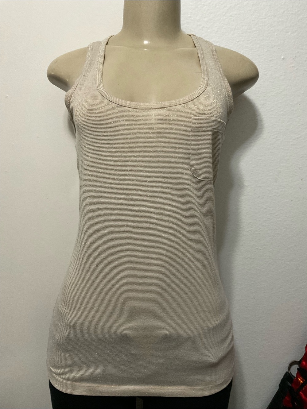 Mary Jane women’s Y2K 2000s white & gold Scoop Neck Tank Top size S